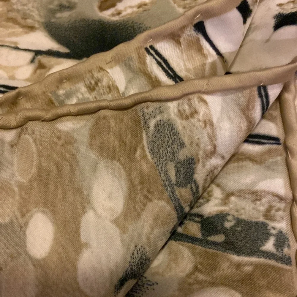 Silk Scarf Fonsera Green Cream Numbered